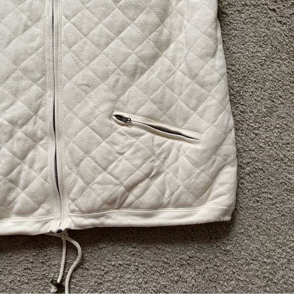 Vittadini Sport ~ Ivory Quilted Vest ~ Cinch Bottom ~ Pockets ~ Size L - Picture 3 of 5